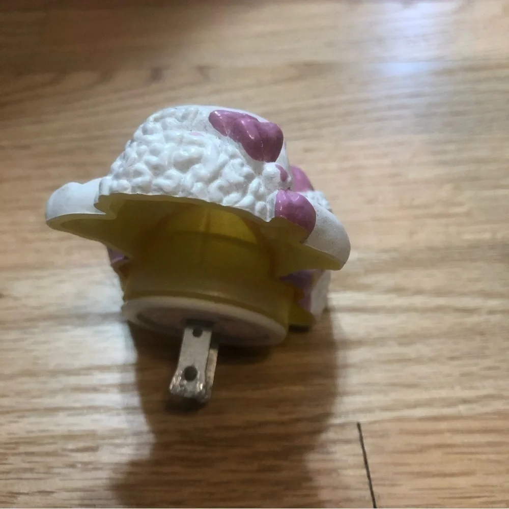 Vintage Lamb Chop Night Light Plug In White Pink Room Decor